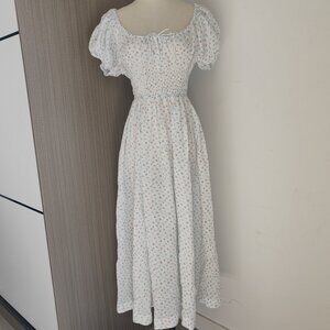 Doen Siena floral print pure white long dress